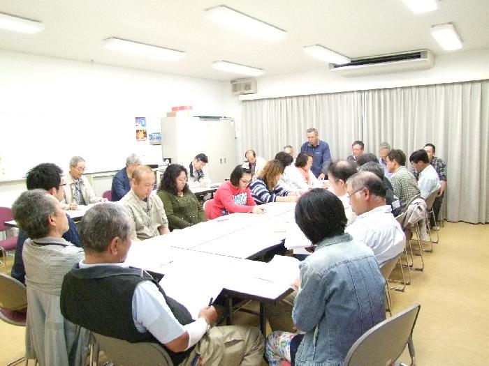 消防団の総会です。