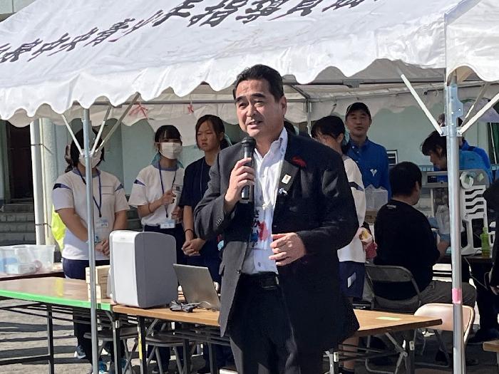防災担当大臣が駆けつけてくれました。