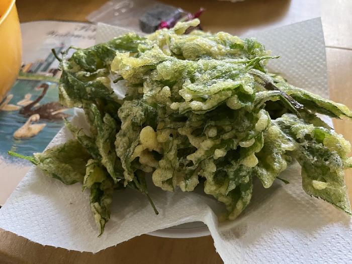 明日葉の天ぷら 塩味